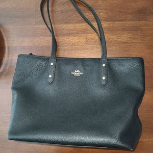 Coach Zip Top Leather Tote